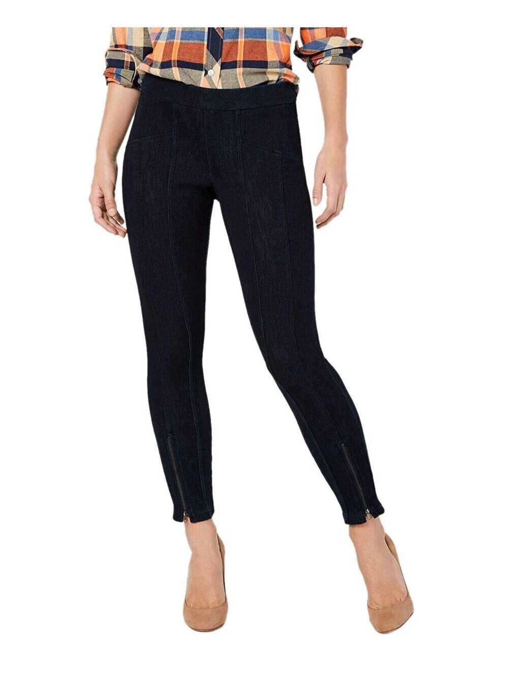 Hue Womens Seamed Zip Skimmer Leggings Size XS